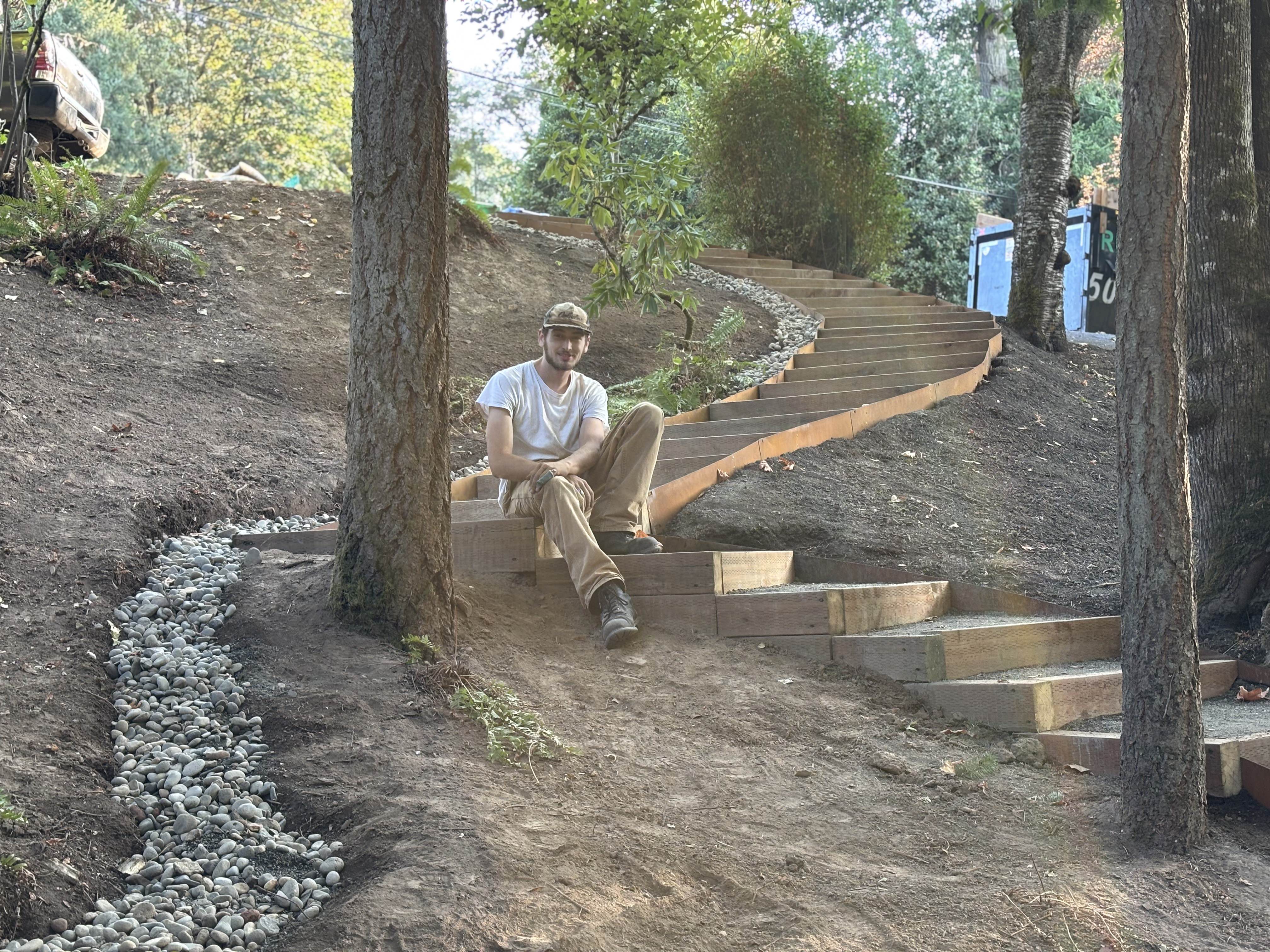 Luxury Lawns team members working on a beautiful lawn